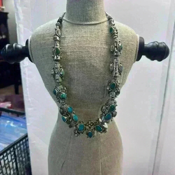 Tibetan Sterling Silver Turquoise Necklace (304) - Picture 1 of 10